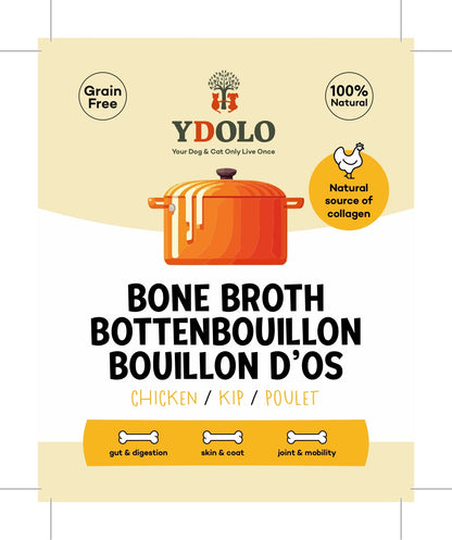 YDOLO Bottenbouillon / bouillon d'os BIO Kip / Poulet, 230ml