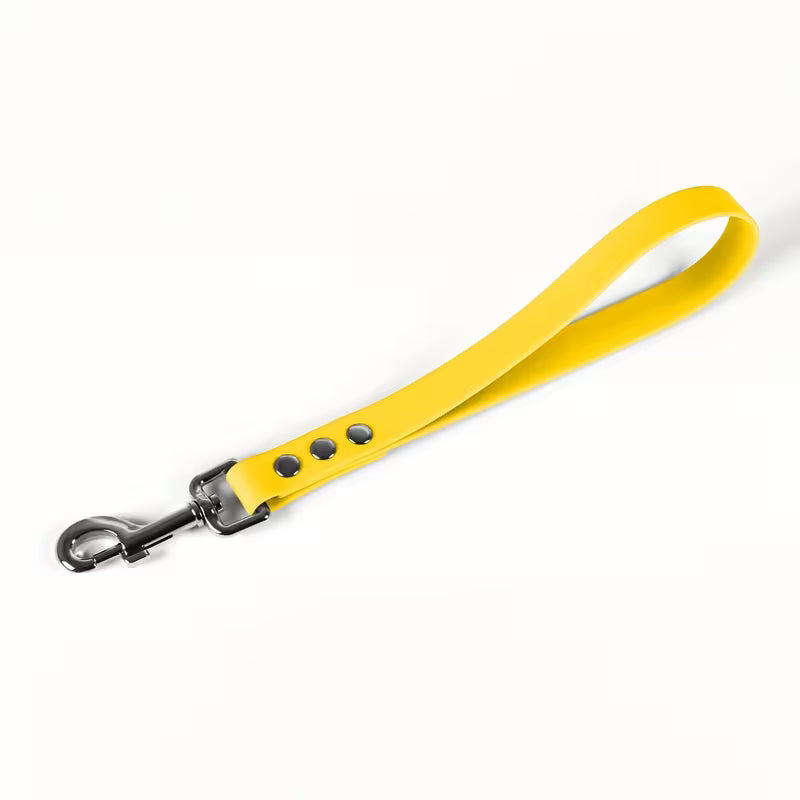 Korte Hondenriem PVC materiaal - Geel